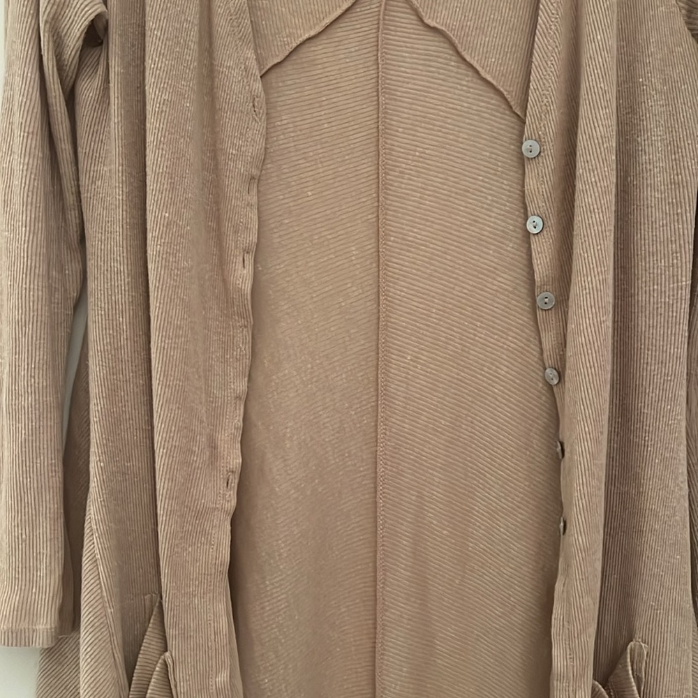 Free People Women's Tan Cardigan Sweater - Picture 3 of 5